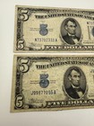 Lot Of 2 Series 1934 C   A  5 Dollar  5 Blue Seal Silver Certificate Circulated