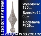 1 Piece Metal Decorative Finial Fence Post 180x60mm Base     29 40 117