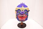 Thai Khon Mask Hanuman Son Of The Wind Vintage Paper Mache Helmet Mask W Stand