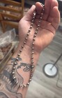 Sterling Silver Navajo Pearl Rosary Style Link Beaded Necklace 18 3 8      2     925