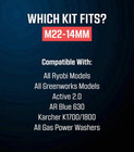 Mckillans M22-14mm Pressure Washer Quick Connect Kit 3 8  Stainless