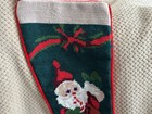 Vintage Christmas Wool Needlepoint Stocking Santa   Toys   Presents 22   