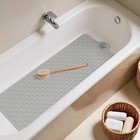 Othway Non Slip Bath Mat 39x17 With Hair Catcher Machine Washable Grey