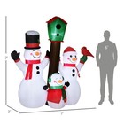 7ft Inflatable Christmas Snowman Family W  Bird And Birdhouse Led Display Lawn