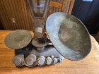 Antique Balance Scale   exact Weight Scale Co   - With Weights 