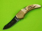 Vintage Us National Blade Japan Made Scrimshaw Folding Pocket Knife