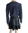 Express Women Button Down Long Sleeve Navy Work Office Shirt Xxs 2xs Nwt     