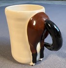 Vintage Happy Appy Valley Studio Horse Tail Mug Black Brown White Feet 2004