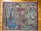 Pakistani Rug Vintage Hand-knotted Pakistani Pictorial Wool Rug   Persian Court 