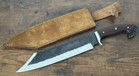 18    Reverse Tanto Bowie Knife Full Tang Sharp Forged Carbon Steel Suede Sheath