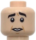Lego New Light Flesh Minifigure Head Dual Sided Thick Black Eyebrows Smile Grin