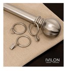 1 7  Inch Brushed Nickel Curtain Rod Rings W  Eyelets For Hook Pins Set Of 28