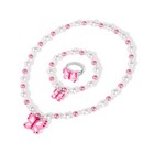 Girls Butterfly Jewelry Set Stretch Necklace Bracelet Kids Accessories Set