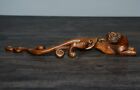 Collection Chinese Natural Boxwood Carved Dragon Statue Pen Rack Wooden Nice Art