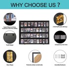 36 Graded Sports Baseball Card Display Case Lockable Wall Mount 3 Pack