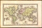 The World  1834 Original Map  Excellent Condition 