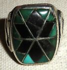 Vintage Navajo Star Of David   Snake Turquoise Sterling Silver Ring Size 8 Vafo