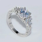 Women   s Silver Zircon Engagement Ring     Wedding Bridal Jewelry