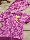 Vintage Disney Kids Girls 4 Tinkerbell Floral Terry Beach Hooded Coverup Purple