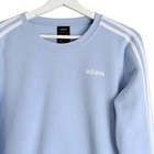 Adidas Womens Essentials 3-stripes Fleece Crew Sweatshirt Blue Medium Ek5592