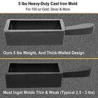Hihitomorrow O-056 100 Oz 5 Lb Cast Steel Ingot Mold For Gold Silver Copper