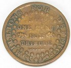 Hard Times Token  Daniel Webster  Ht 16  Fine   303