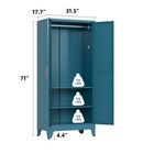 Metal Armoire Wardrobe Closet With Hanging Rod 71   Metal Wardrobe Cabinet