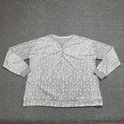 Nautica Womens 2 Piece Printed Pajama Sleepwear Set Top W Pants Medium Size Gray