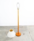 Mid Century Modern Floor Lamp Shade Solid Oak Pleated Shade Danish Vintage Round