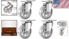 4  Metal Swivel Plate Casters   Heavy Duty Gray Wheels