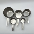 Vintage Foley Block Font Rare 5 Piece Stainless Steel Measuring Cups