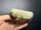 60mm Natural Green Mongolian Jade Bangle  shetei Cui Jade fine Hand-carved