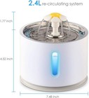 2 4l Cat Pet Water Fountain Automatic Led Drinking Fountain Bowl For Small Dogs