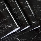 4ft X 20ft Gloss Black Marble Granite Stone Wallpaper Vinyl Film Home 48  X 240 
