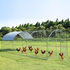 20ftx10ft Large Metal Chicken Coop Walk-in Chicken Run Peaked