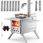 Portable Wood Stove Camping Hot Tent Bbq Stove 84 In For Outdoor W  8 Pipes
