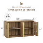62 Inch Sideboard Buffet Cabinet With Storage  Camel
