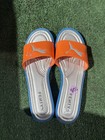 Fenty Puma Unisex Slide Sandals Us 10 5 Orange blue silver Rubber Slip On Logo