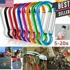 Carabiner Clip 5-20x Multi Coloured New Aluminium Snap Hook Camping Keyring Usa