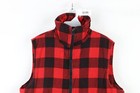 Vintage 90s Streetwear Mens Medium Distressed Flannel Puffer Vest Jacket Plaid