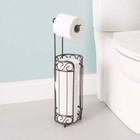 Home Basics Scroll Design Toilet Paper Holder And Dispenser  Bronze