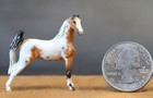 Micro Mini Pewter Seunta Moonshine Saddlebred Horse Custom Tobiano Mare Ooak