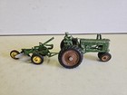 Vintage Eska Ertl 1 16 Scale John Deere Model A Tractor W  Man   2 Bottom Plow