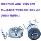 65mm Self Centering Lathe Chuck 3 Jaws Reversible Mt4 Live Revolving Tailstock