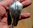 Beautiful Large Vintage Hopi Handmade Sterling Silver Arrowhead Bolo Tie