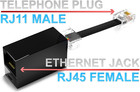 2-pack Phone Line To Ethernet Adapter     Rj45 Female To Rj11 Male For Landline  F