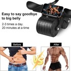 Ab Roller Wheel With Elbow Support   Knee Mat Core Strength Training Automatic