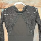 Black Lace Long Sleeve Bodycon Cocktail Dress Open Back Women   s Size M