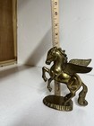 Vintage Solid Brass Pegasus Flying Horse Figurine Mystical fantasy 6 5  Tall