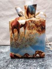 Horses On Cotton Fabric  Handmade  Square Tissue Box Cover